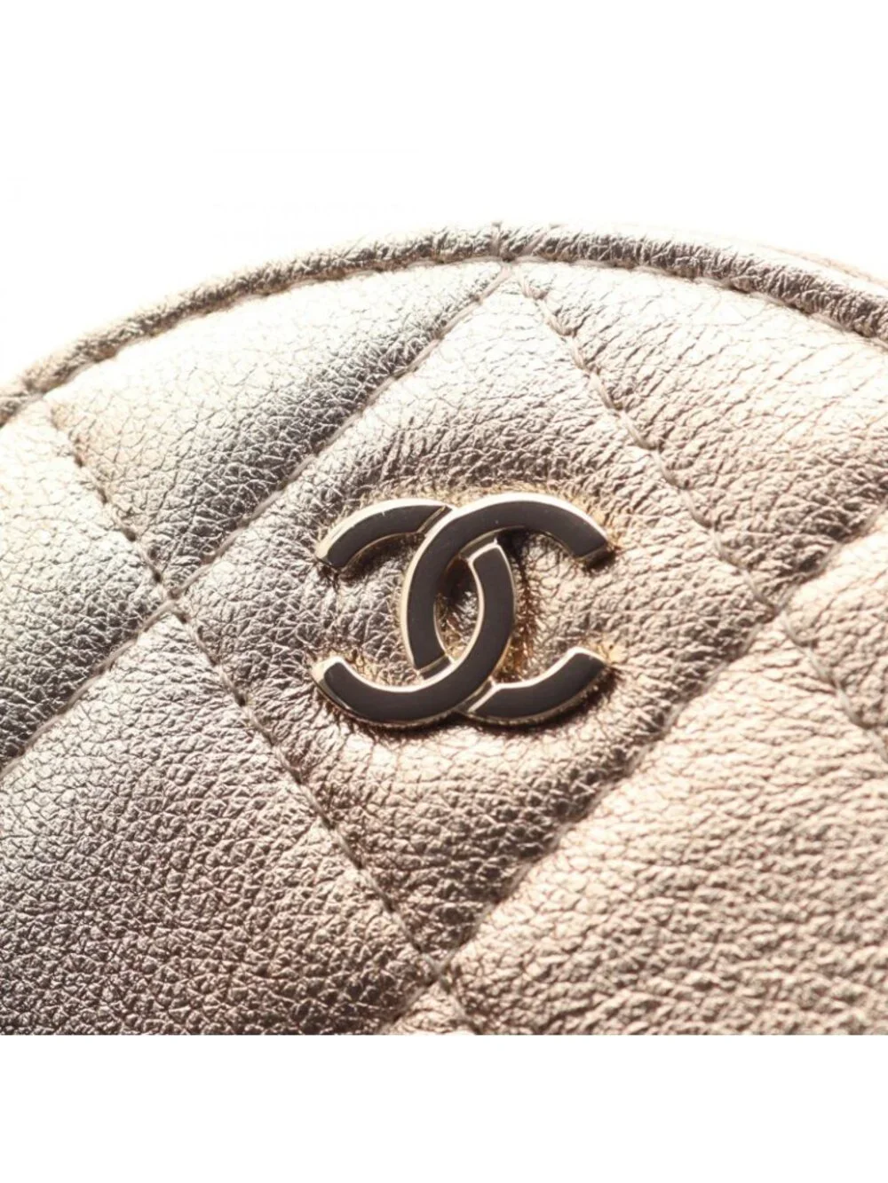 Chanel Coin Case Quilted Years Airpods Champagne Gold Lambskin
